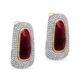 Серьги из лимонного золота KABAROVSKY K2-2131-3489 с бриллиантом и рубином K2-2131-3489 фото