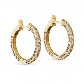 Серьги из лимонного золота KABAROVSKY K2-2167-9200 с коньячным бриллиантом K2-2167-9200 фото