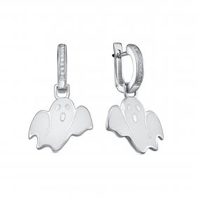 Серебряные серьги KABAROVSKY K2-218-7910 с фианитом и эмалью K2-218-7910 фото