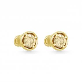 Серьги из лимонного золота KABAROVSKY K2-2185-9200 с бриллиантом K2-2185-9200 фото