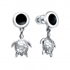 Серьги из черненого серебра KABAROVSKY K2-220-0002 с эмалью K2-220-0002 фото