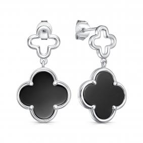 Серебряные серьги KABAROVSKY K2-7016-6702 с ониксом K2-7016-6702 фото