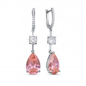 Серебряные серьги KABAROVSKY с бриллианитом и фианитом K2-9050-12400 K2-9050-12400 фото