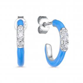 Серебряные серьги KABAROVSKY K2-9130-7905 с фианитом и эмалью K2-9130-7905 фото