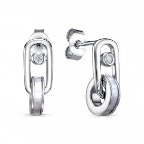 Серебряные серьги KABAROVSKY K2-9137-6200 с фианитом и перламутром K2-9137-6200 фото