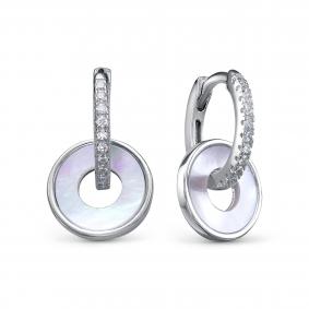 Серебряные серьги KABAROVSKY K2-9138-6200 с фианитом и перламутром K2-9138-6200 фото