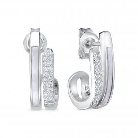 Серебряные серьги KABAROVSKY K2-9201-6200 с фианитом и перламутром K2-9201-6200 фото