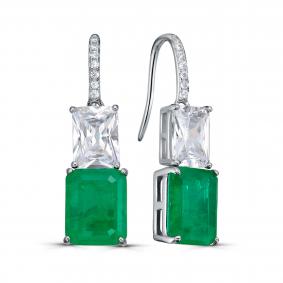 Серебряные серьги KABAROVSKY K2-9233-60400 с фианитом и алпанитом K2-9233-60400 фото