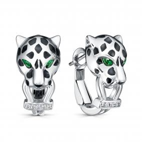 Серебряные серьги KABAROVSKY K2-9237-40402 с фианитом и эмалью K2-9237-40402 фото