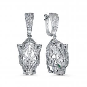 Серебряные серьги KABAROVSKY K2-9252-7902 с фианитом и эмалью K2-9252-7902 фото