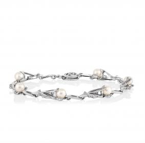 Браслет из белого золота KABAROVSKY K24-1031-1500 с бриллиантом и жемчугом K24-1031-1500 фото