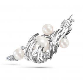 Из белого золота KABAROVSKY K25-1031-1500 с бриллиантом и жемчугом K25-1031-1500 фото