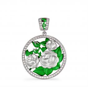 Серебряная подвеска KABAROVSKY K3-003-8100 с керамикой и Swarovski K3-003-8100 фото