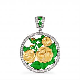 Серебряная подвеска KABAROVSKY K3-003-8184 с керамикой и Swarovski K3-003-8184 фото