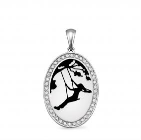 Серебряная подвеска KABAROVSKY K3-039-8102 с эмалью и Swarovski K3-039-8102 фото