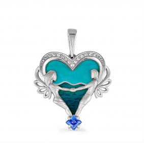 Серебряная подвеска KABAROVSKY K3-057-0901 с эмалью и Swarovski K3-057-0901 фото