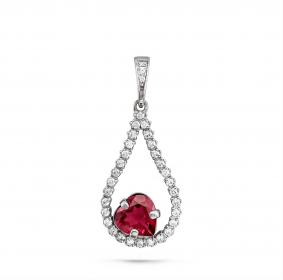 Серебряная подвеска KABAROVSKY K3-085-2100 с родолитом и Swarovski K3-085-2100 фото