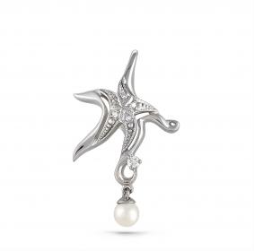 Серебряная подвеска KABAROVSKY K3-106-1500 с фианитом и жемчугом K3-106-1500 фото