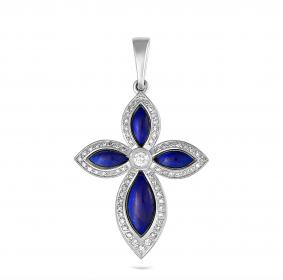 Серебряная подвеска KABAROVSKY K3-131-8107 с эмалью и Swarovski K3-131-8107 фото