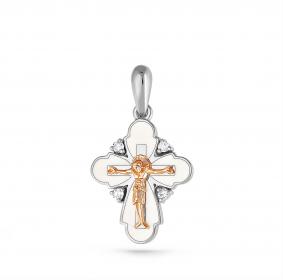 Подвеска из золочёного серебра KABAROVSKY K3-136-1010 с бриллиантом и эмалью K3-136-1010 фото