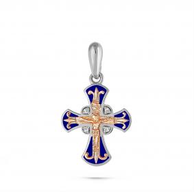 Серебряная подвеска KABAROVSKY K3-144-1007 с бриллиантом и эмалью K3-144-1007 фото