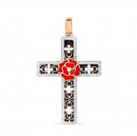 Подвеска из золочёного серебра KABAROVSKY K3-146-7901 с фианитом и эмалью K3-146-7901 фото