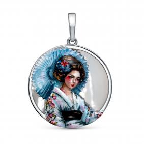 Серебряная подвеска KABAROVSKY K3-440-6250 с эмалью и перламутром K3-440-6250 фото