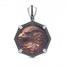Серебряная подвеска KABAROVSKY K3-454-41090 с фианитом и эмалью K3-454-41090 фото