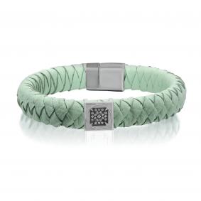 Кожаный браслет KABAROVSKY с декоративным элементом и замком из серебра с фианитом K4-016-92089 K4-016-92089 фото