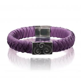 Кожаный браслет KABAROVSKY с декоративным элементом и замком из черненого серебра K4-021-90283 K4-021-90283 фото