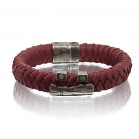 Кожаный браслет KABAROVSKY с декоративным элементом и замком из черненого серебра K4-023-90383 K4-023-90383 фото