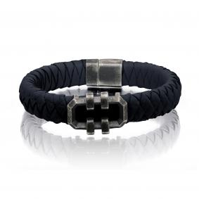 Кожаный браслет KABAROVSKY с декоративным элементом и замком из черненого серебра K4-025-90883 K4-025-90883 фото