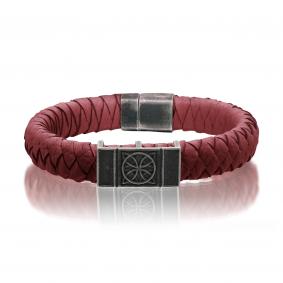 Кожаный браслет KABAROVSKY с декоративным элементом и замком из черненого серебра K4-028-90383 K4-028-90383 фото