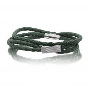 Кожаный шнурок с декоративным элементом из серебра KABAROVSKY с фианитом K4-035-90400 K4-035-90400 фото