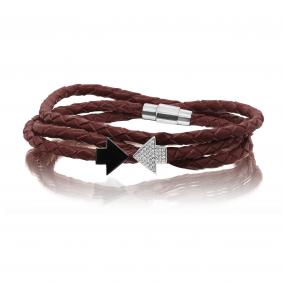 Кожаный шнурок с декоративным элементом из серебра KABAROVSKY с фианитом K4-041-90389 K4-041-90389 фото