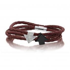 Кожаный шнурок с декоративным элементом из серебра KABAROVSKY с керамикой и фианитом K4-042-90389 K4-042-90389 фото