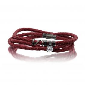 Кожаный шнурок с декоративным элементом из черненого серебра KABAROVSKY с фианитом K4-044-90383 K4-044-90383 фото