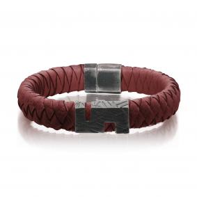 Кожаный браслет KABAROVSKY с декоративным элементом и замком из черненого серебра K4-045-90383 K4-045-90383 фото