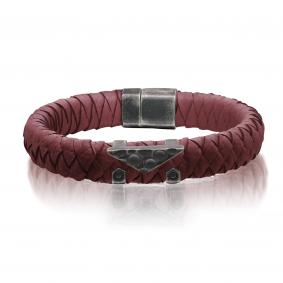 Кожаный браслет KABAROVSKY с декоративным элементом и замком из черненого серебра K4-046-90383 K4-046-90383 фото