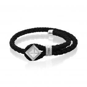 Текстильный шнурок с декоративным элементом из серебра KABAROVSKY с фианитом K4-067-94000 K4-067-94000 фото