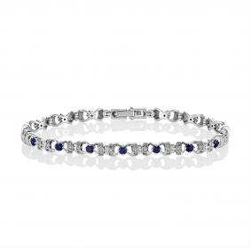 Браслет из белого золота KABAROVSKY K4-1019-1100 с бриллиантом и сапфиром K4-1019-1100 фото