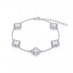 Серебряный браслет KABAROVSKY K4-9102-6200 с фианитом и перламутром K4-9102-6200 фото