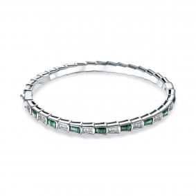 Серебряный браслет KABAROVSKY K4-9206-4600 с фианитом и малахитом K4-9206-4600 фото