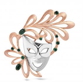 Золотая брошь KABAROVSKY K5-0023-1210 с изумрудом и эмалью K5-0023-1210 фото