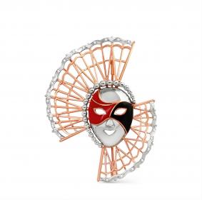 Золотая брошь KABAROVSKY K5-0029-1001 с бриллиантом и эмалью K5-0029-1001 фото