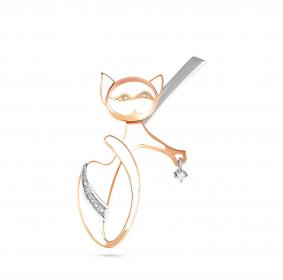 Золотая брошь KABAROVSKY K5-0038-1010 с бриллиантом и эмалью K5-0038-1010 фото