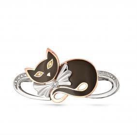 Золотая брошь KABAROVSKY K5-0042-1002 с бриллиантом и эмалью K5-0042-1002 фото