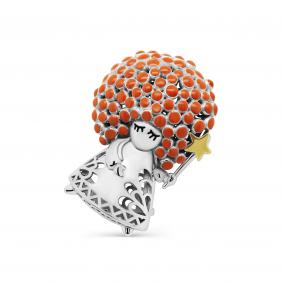 Серебряная брошь KABAROVSKY K5-071-0018 с эмалью K5-071-0018 фото