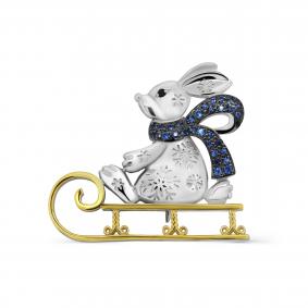 Брошь из лимонного серебра KABAROVSKY K5-092-0181 с фианитом K5-092-0181 фото