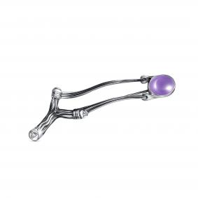 Брошь из черненого серебра KABAROVSKY K5-117-5383 с фианитом и аметистом K5-117-5383 фото